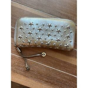 Jimmy choo star studded zippy wallet